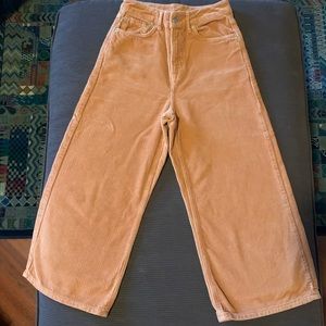 Topshop Corduroy Wide Leg Crop Pant